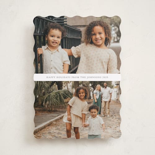 This is a cloud holiday photo cards with standard by Nicole Walsh called deux printing on recycled smooth signature in standard