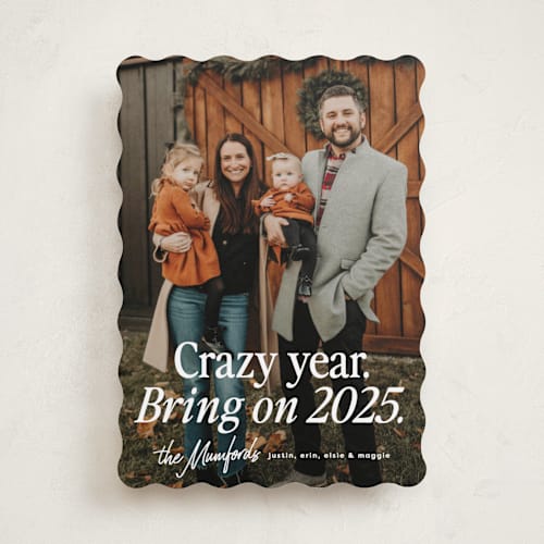 This is a snowball holiday photo cards with standard by Erin L. Wilson called wonderfully crazy printing on recycled smooth signature in standard