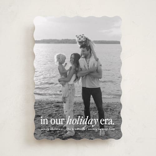 This is a snow holiday photo cards with standard by Angela Marzuki called holiday era printing on recycled smooth signature in standard