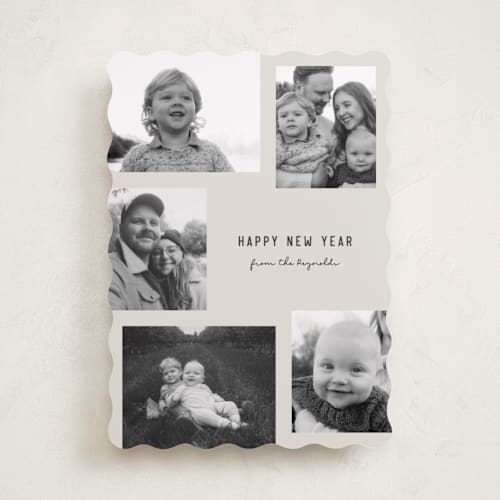 This is a fog holiday photo cards with standard by Brianne Larsen called modern collage printing on recycled smooth signature in standard