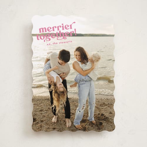This is a gumdrop holiday photo cards with standard by Megan Davis called very merry together printing on recycled smooth signature in standard
