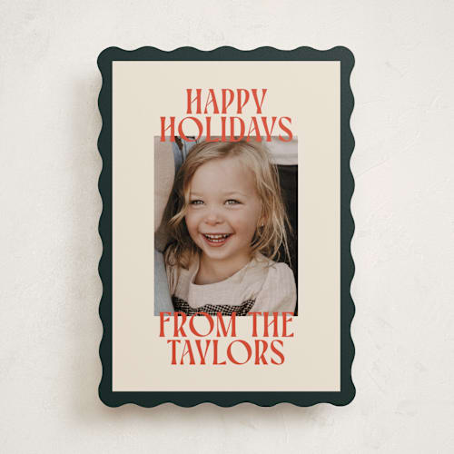 This is a mistletoe holiday photo cards with standard by Ekko Studio called cheerful stack printing on recycled smooth signature in standard