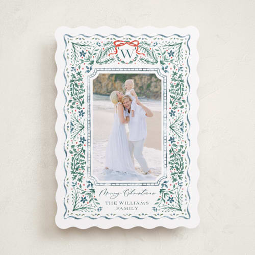 This is a spruce holiday photo cards with standard by Paper Sun Studio called vintage christmas printing on recycled smooth signature in standard