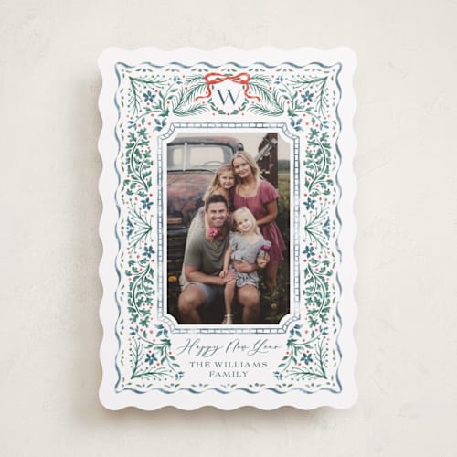This is a spruce holiday photo cards with standard by Paper Sun Studio called vintage christmas printing on recycled smooth signature in standard