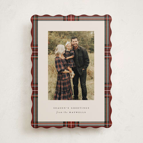 This is a antique holiday photo cards with standard by Olivia Kanaley Inman called highland holiday printing on recycled smooth signature in standard