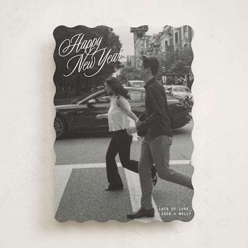 This is a snow holiday photo cards with standard by JoAnn Jinks called neon vintage printing on recycled smooth signature in standard