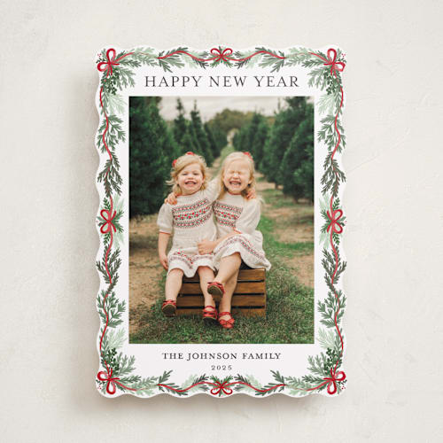 This is a holly holiday photo cards with standard by Angel Walker called traditional christmas printing on recycled smooth signature in standard