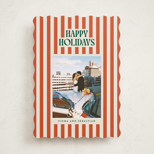 This is a mistletoe holiday photo cards with standard by Ekko Studio called bold & bright printing on recycled smooth signature in standard