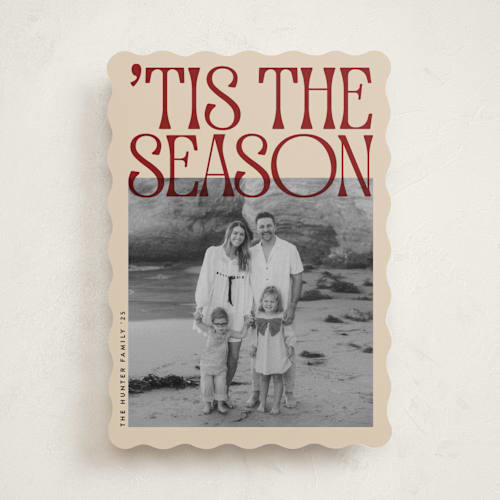 This is a candied apple holiday photo cards with standard by JeAnna Casper called bold printing on recycled smooth signature in standard