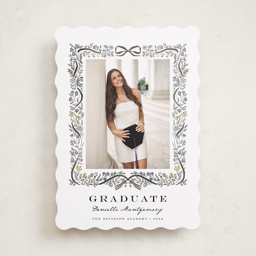 This is a ink graduation announcements with standard by Petra Kern called floristica printing on recycled smooth signature in standard