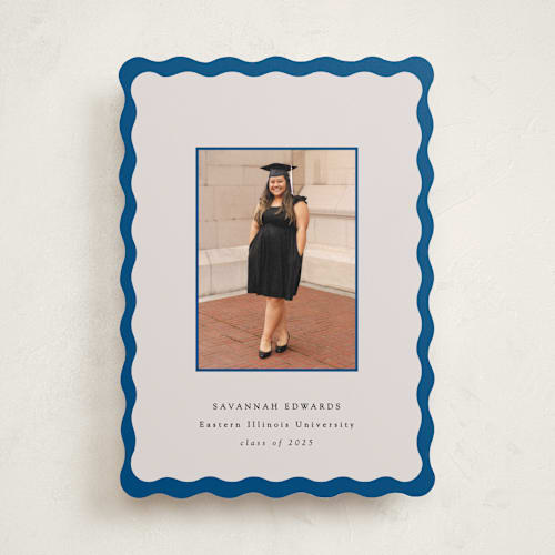 This is a royal graduation announcements with standard by Baumbirdy called decorative frame printing on recycled smooth signature in standard