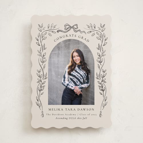 This is a ink graduation announcements with standard by Petra Kern called chic printing on recycled smooth signature in standard