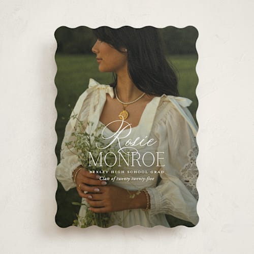 This is a cotton graduation announcements with standard by Oscar and Emma - Karly Depew called classic allure printing on recycled smooth signature in standard