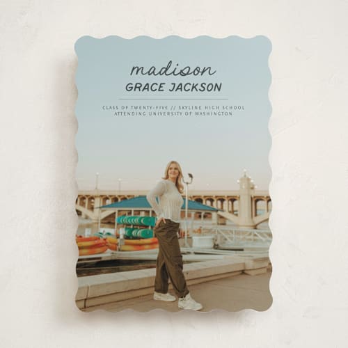 This is a ashv graduation announcements with standard by Stephanie Heinrich Godbout called handwritten stack printing on recycled smooth signature in standard
