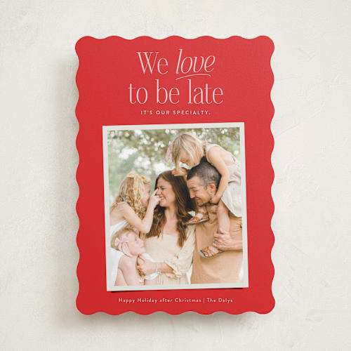 This is a apple valentines day with standard by Jackie Crawford called love to be late printing on recycled smooth signature in standard