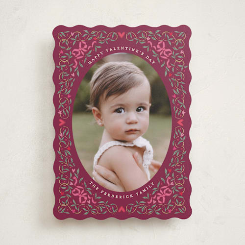 This is a mulberry valentines day with standard by Jackie Crawford called corner bow frame printing on recycled smooth signature in standard