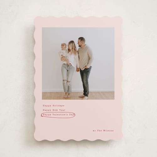 This is a blush valentines day with standard by Baumbirdy called always happy printing on recycled smooth signature in standard