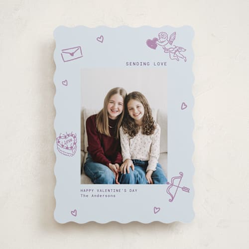 This is a lilac valentines day with standard by Cass Loh called doodle frame printing on recycled smooth signature in standard
