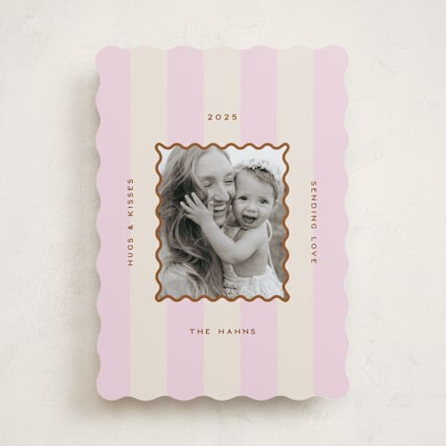 This is a blush valentines day with standard by Ellen Schlegelmilch called wavy frame printing on recycled smooth signature in standard