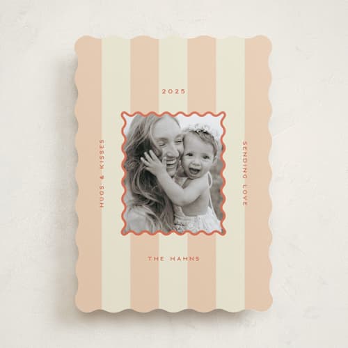 This is a peach valentines day with standard by Ellen Schlegelmilch called wavy frame printing on recycled smooth signature in standard
