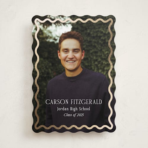 This is a ice graduation announcements with foil pressed by Jackie Crawford called fun border frame printing on recycled smooth signature in standard