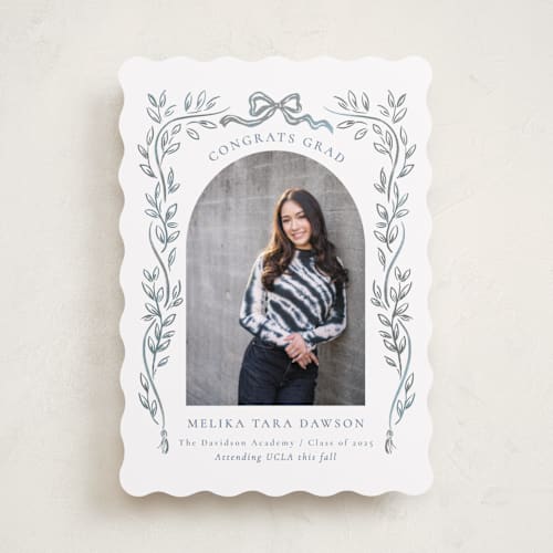 This is a slate graduation announcements with standard by Petra Kern called chic printing on recycled smooth signature in standard