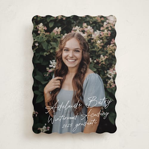 This is a porcelain graduation announcements with standard by Sara Hicks Malone called diary printing on recycled smooth signature in standard