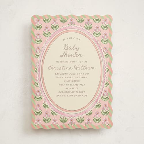 This is a poppy baby shower invitations with standard by Creo Study called botanical maximalism printing on signature in standard