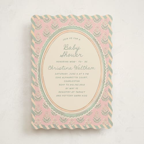 This is a wasabi baby shower invitations with standard by Creo Study called botanical maximalism printing on signature in standard