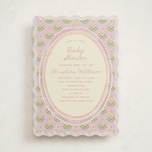 This is a acai baby shower invitations with standard by Creo Study called botanical maximalism printing on signature in standard