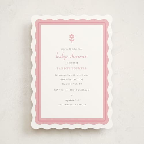 This is a petal baby shower invitations with standard by Sara Hicks Malone called flora belle printing on signature in standard