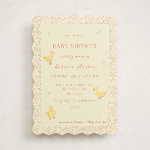 This is a rosy baby shower invitations with standard by Sarah Rosenthal called sweet peeps printing on signature in standard