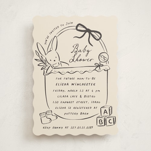 This is a bamboo baby shower invitations with standard by chocomocacino called bungeoppang printing on signature in standard