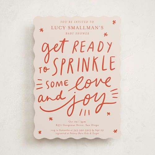 This is a sorbet baby shower invitations with standard by Abbigail Lim called sprinkle love and joy printing on signature in standard