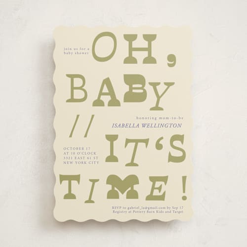 This is a broccoli baby shower invitations with standard by Kartika Paramita called oh baby it's time printing on signature in standard
