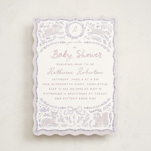 This is a acai baby shower invitations with standard by Creo Study called folk woodland printing on signature in standard