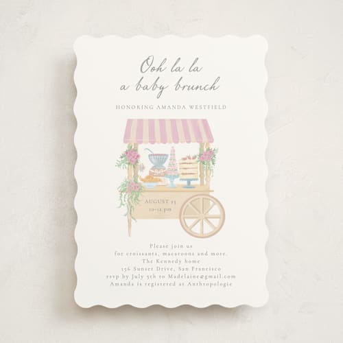 This is a melon baby shower invitations with standard by frau brandt called french style printing on signature in standard