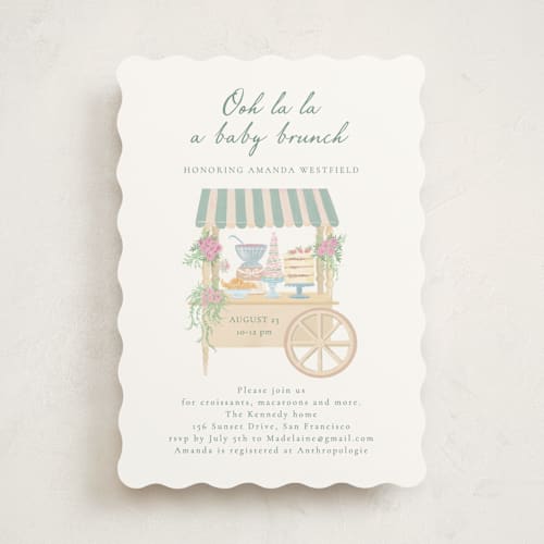 This is a broccoli baby shower invitations with standard by frau brandt called french style printing on signature in standard