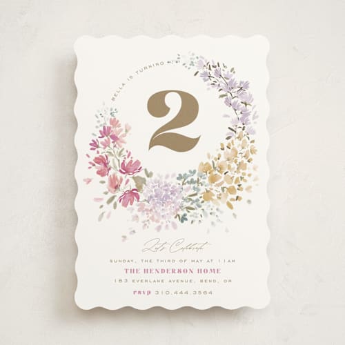 This is a confetti kids birthday invitations with standard by Leah Bisch called garden party printing on signature in standard