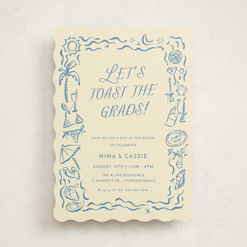 This is a sea graduation invitations with standard by Pati Cascino called on the coast printing on signature in standard