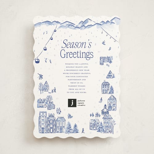 This is a powder business holiday cards with standard by Jenna Holcomb called aspen printing on signature in standard