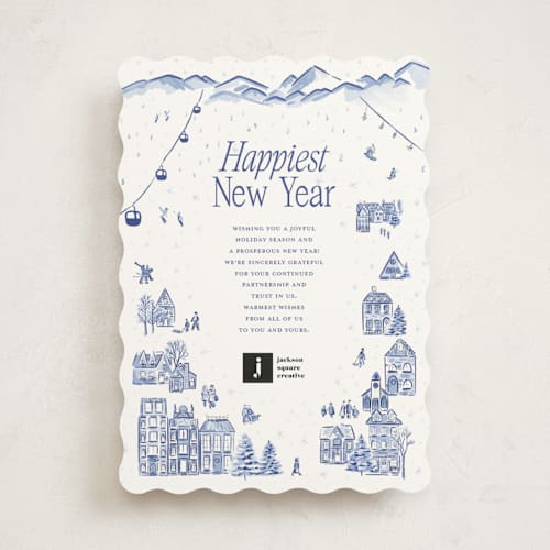 This is a powder business holiday cards with standard by Jenna Holcomb called aspen printing on signature in standard
