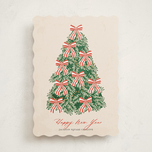 This is a saffron business holiday cards with standard by Sherley Ferreira called oh christmas tree printing on signature in standard
