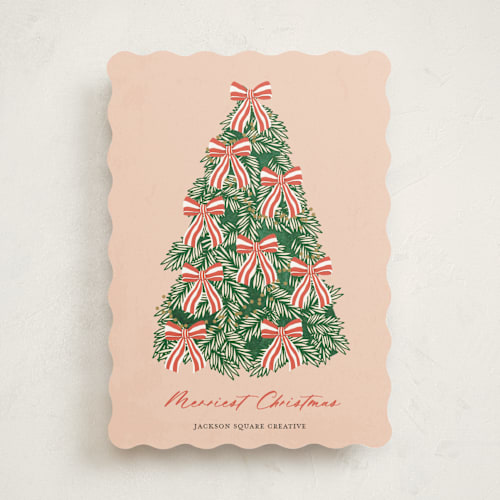 This is a winter rose business holiday cards with standard by Sherley Ferreira called oh christmas tree printing on signature in standard