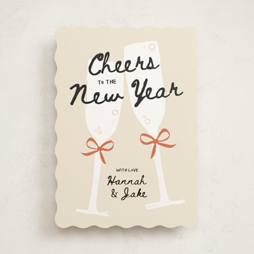This is a cider non photo holiday cards with standard by Kamala Nahas called cheers printing on signature in standard