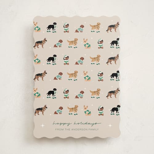 This is a cookie dough non photo holiday cards with standard by tara berg called holiday dogs printing on signature in standard