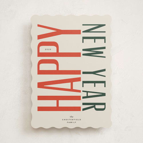This is a holly jolly non photo holiday cards with standard by Carrie Moradi called headline printing on signature in standard