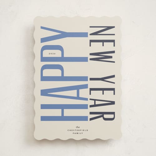 This is a starry night non photo holiday cards with standard by Carrie Moradi called headline printing on signature in standard