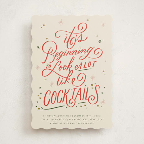 This is a spice holiday party invitations with standard by Stephanie Hawkes called a lot like cocktails printing on signature in standard