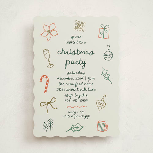 This is a buttercream holiday party invitations with standard by Kelly Watkins called simple christmas printing on signature in standard